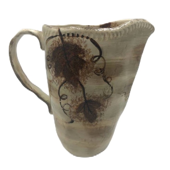 Dario Farrucci Designs Ceramic Pitcher Grapevine Theme With Handle - Picture 1 of 15